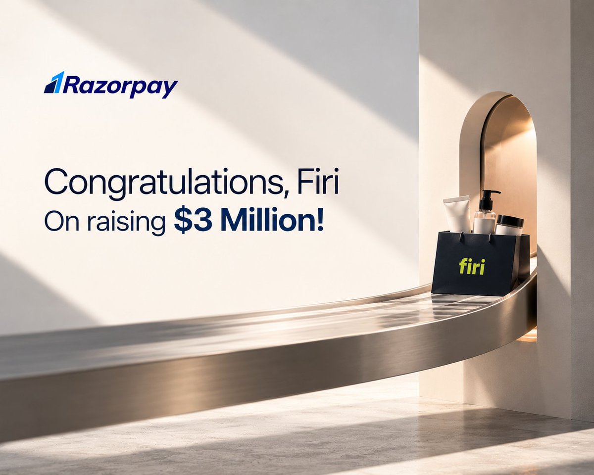 Razorpay's tweet photo. Congratulations Firi

We love seeing a team take a category as dynamic as beauty and build a sharper, more focused way to experience it.

Here’s to making beauty commerce faster, smarter and a whole lot more exciting!🚀

#razorpay #bigwin https://t.co/WOz5EpL0cU