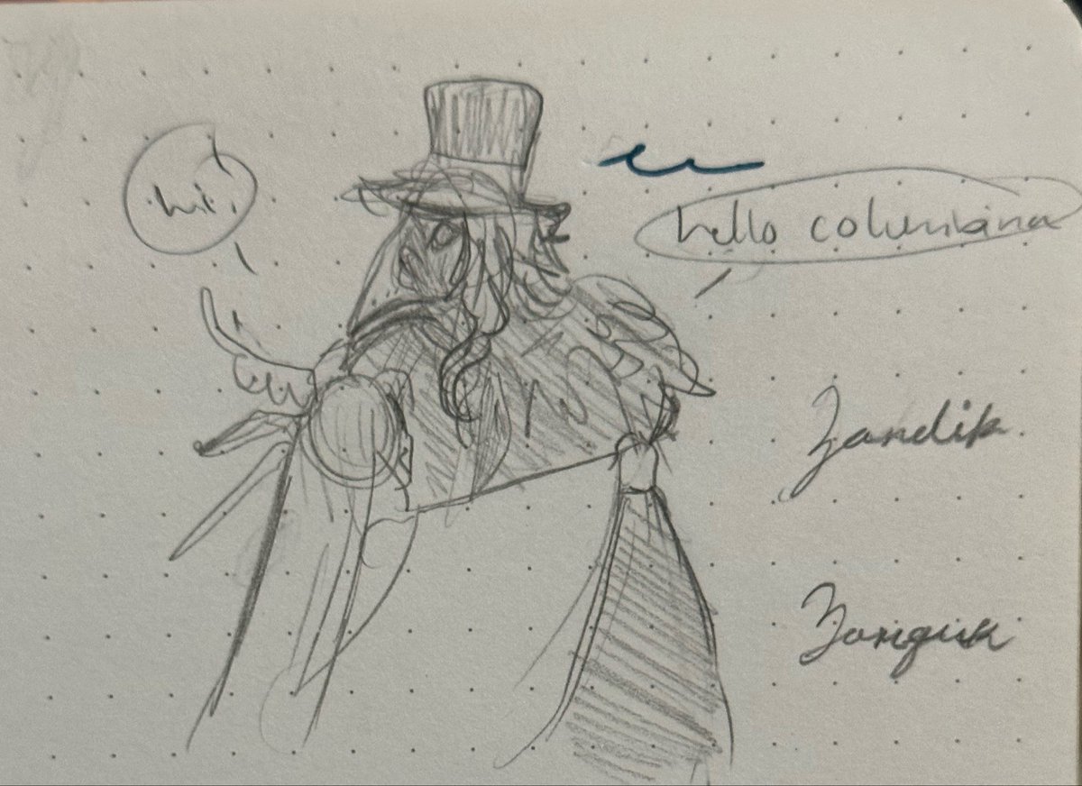 vampmaxxed's tweet photo. quick lil doodles of bina + 8 and 65 :) my beloved segments 

(dont mind me writing his name down i was practicing my cursive LOL)

#dottore #columbina https://t.co/lx9rBzMN5i