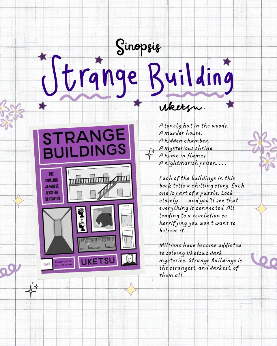lepidopteraa_'s tweet photo. #111 Currently reading 📖 ⋆✴˚｡⋆

💜ྀི ִֶָ.𓂃 ࣪ ִֶ🪻₊👾

Judul: Strange Buildings
Penulis: Uketsu
Penerbit: HarperVia
Tahun Penerbitan: 2026
Halaman: 384
📍Libby

⋅˚₊‧ ୨୧ ‧₊˚ ⋅ https://t.co/5Bvnb6COmZ