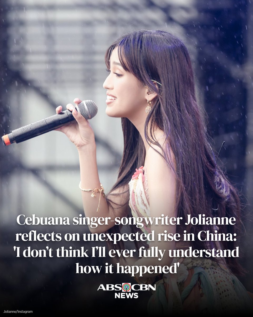 ABSCBNNews's tweet photo. 'I don't really know what I did.'
Singer-songwriter Jolianne is shocked after taking over the online world in China, gaining unexpected attention and new fans.
READ: https://t.co/pjvlwm4lt6 https://t.co/xvru99DOmK