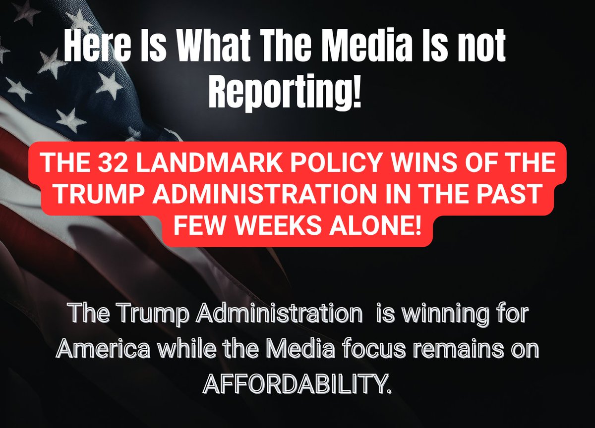 RealTalkSave's tweet photo. The Trump Administration Is Winning for America While the Media Focuses on Affordability.  Check out my new Substack article. https://t.co/lLfAMiqqZS