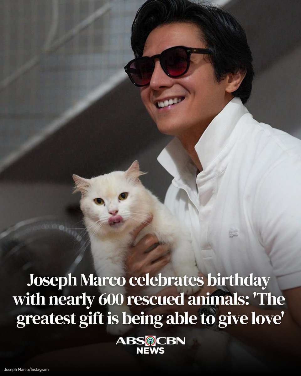 ABSCBNNews's tweet photo. Actor Joseph Marco chose to spend his birthday at a nonprofit animal rescue and welfare organization, sharing his blessings with almost 600 “beautiful souls.”
  
READ: https://t.co/9XRNNWocij https://t.co/obKM0Vf3sV