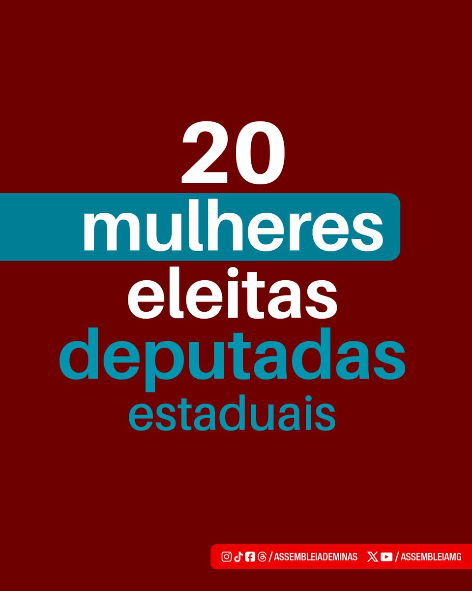 assembleiamg's tweet photo. #ELEIÇÕES2026 | Dos 77 eleitos para a #ALMG, 53 foram reeleitos e 24 chegam pela primeira vez ou retornam à Casa. São 20 mulheres, recorde histórico. Conheça os representantes eleitos pelos mineiros que vão atuar na 21ª Legislatura: https://t.co/h9j19RKjNP https://t.co/Z561BJ3cPB