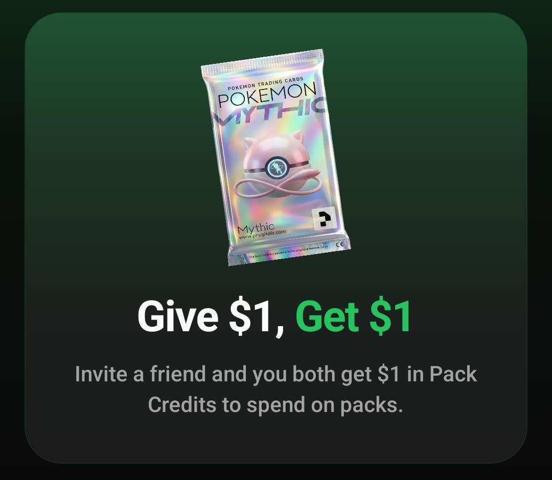 TusharHQ's tweet photo. Instant $1 → $18 Reward on @phygitals

Claim $1 instantly and open a free pack with potential rewards ranging from $0.10 to $18. 👀

• Create an account: 🔗https://t.co/7HLDd04R5s
• Download the app: 🔗https://t.co/FoNYVxEavE
• Log in with the same account
• Claim your free $1
• Open Rewards and enter code: a40f31
• Claim the reward and open your pack

Withdrawals depend on reward availability. The server is a bit slow, so try again later if it doesn't load.

Anyone got more than $1 from a pack?
