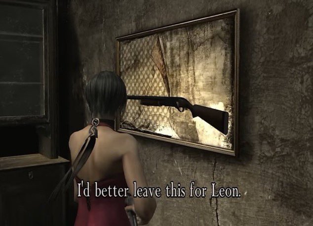 adasbutterflies's tweet photo. less than 5 minutes into the game and  ada already saving leon and thinking about his safety but yeah their entire dynamic is her using him https://t.co/DUUYhDC4zE