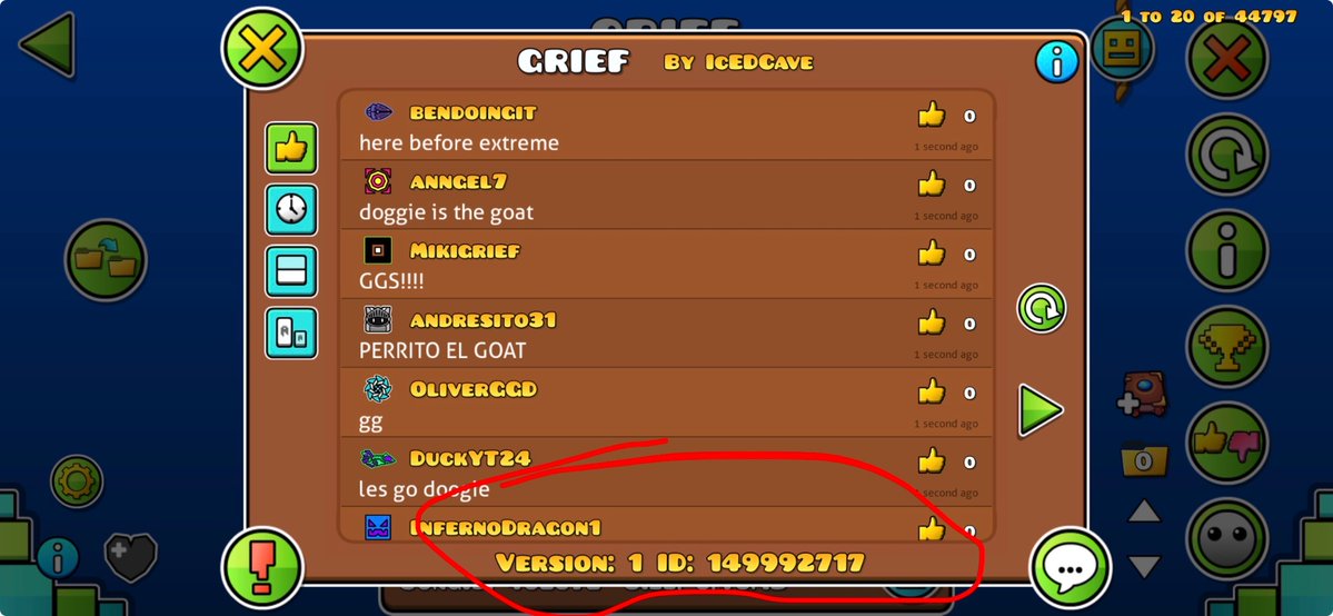 WKGamesMain's tweet photo. RobTop has to move the level Grief to ID 150000000

It’s only 7283 spots away right now, 149992717 is close enough to 150 million and no level deserves it more than this

GG Doggie 🐌🫡 https://t.co/JRdlqtVoYo