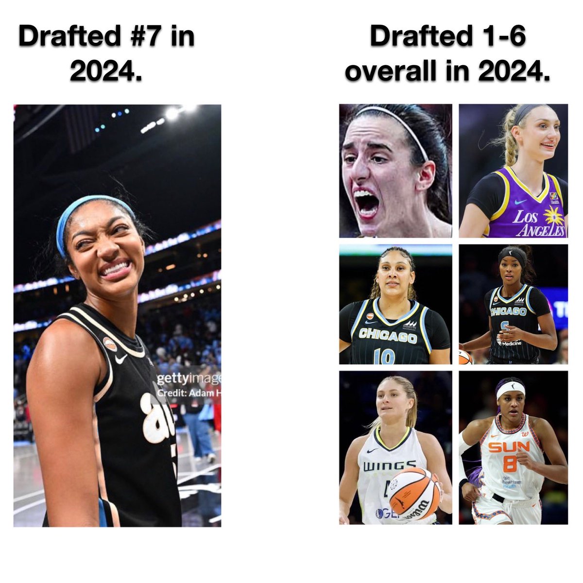 EugeneREQUIEM5's tweet photo. I know it hurts, CC fans.
I know it hurts that you had to watch Angel Reese keep Caitlin Clark from ever winning an NCAA championship as a player.🥲

It hurts to have thought she FINALLY passed Angel in the WNBA only to find out that she’s still not close.🥲

The Indiana Fever are better off without Caitlin Clark on the floor.💯🚨
No one can say anything like that about Angel Reese and the Atlanta Dream.🤷🏾‍♂️