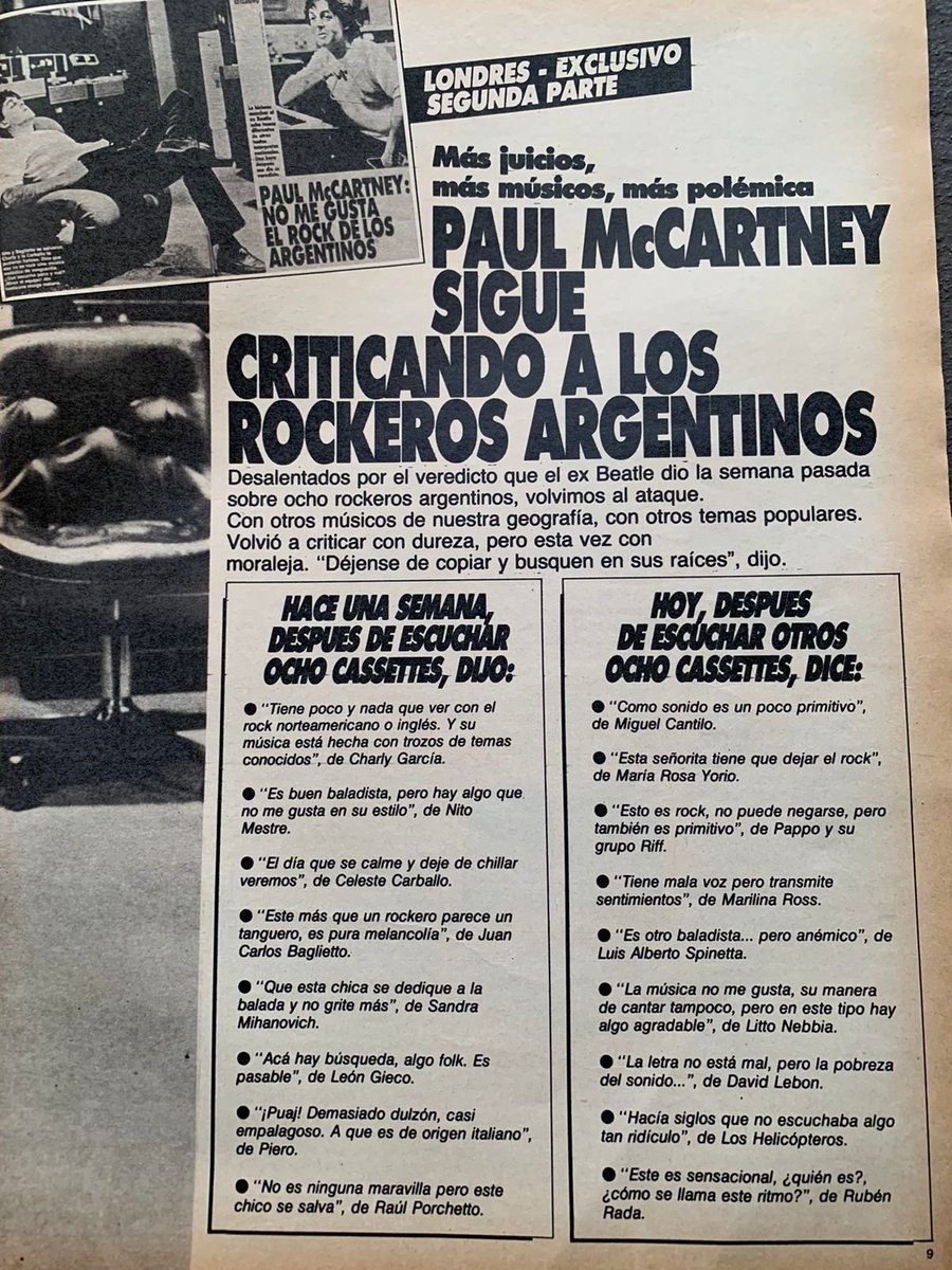 milloswiftie's tweet photo. La vez que en este país nos quedamos sin noticias y se inventaron que Paul había bardeado al rock nacional https://t.co/CLUumzN5Ra