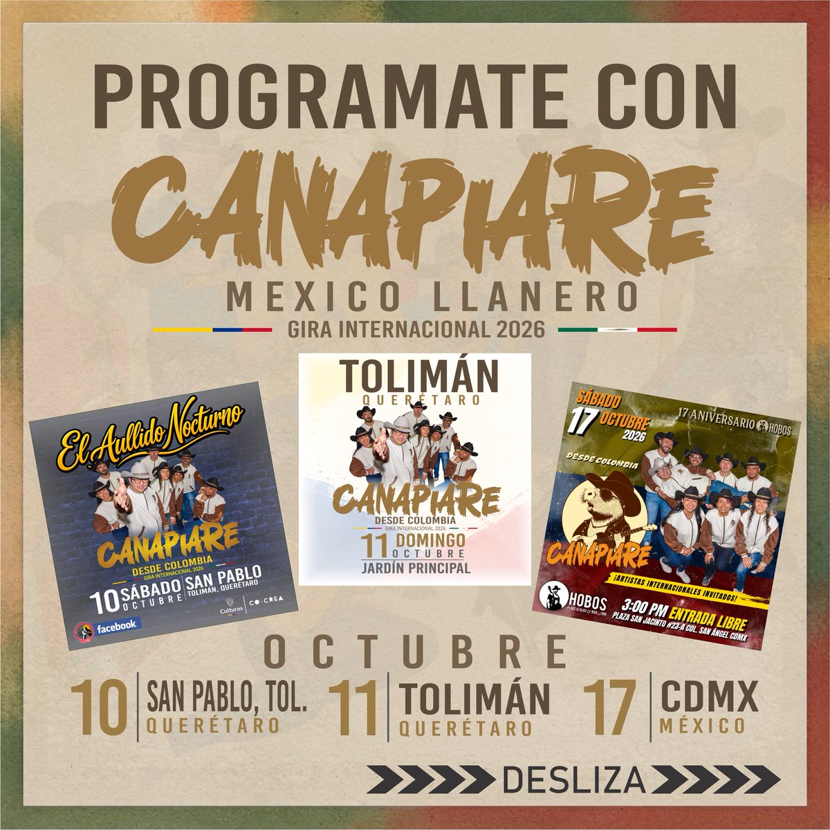CANAPIAREji's tweet photo. Ya casi nos vemos querido 🇲🇽México
Programate y compartamos juntos
10 de Octubre El Aullido Nocturno
11 de Octubre Municipio de Tolimán
17 de Octubre HOBOS https://t.co/tHlpdvB4Ir