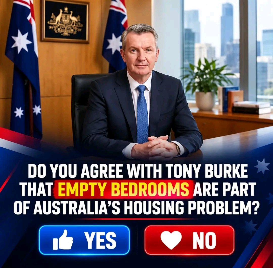 peter_jamesL's tweet photo. DO YOU AGREE WITH TONY BURKE THAT EMPTY BEDROOMS ARE PART OF AUSTRALIA'S HOUSING PROBLEM? 🇦🇺

The debate over spare bedrooms and housing supply is heating up.

What do YOU think  are empty bedrooms part of the problem? https://t.co/7SWBEr8kAA