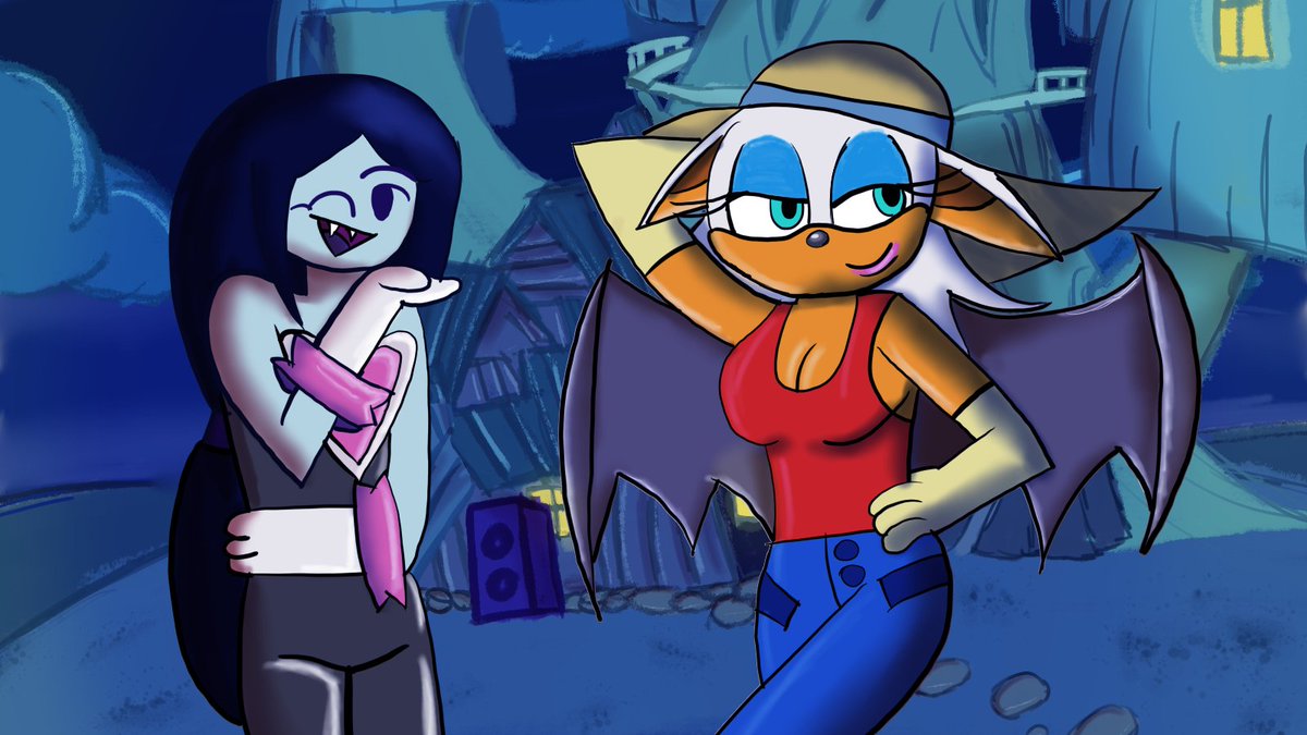 pyrohappy1's tweet photo. marceline and rouge #adventuretime #sonicthehedgehogㅤㅤㅤ https://t.co/n2bhcoOz3A