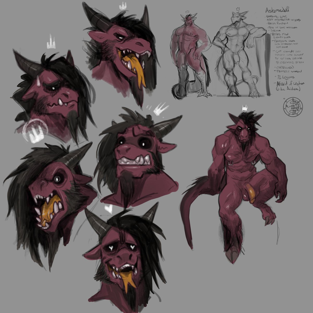 BleatsyGoat's tweet photo. Dez has a... special relationship with the Lord of Lust. 

#furry #furryart #gayfurryshit #asmodeus https://t.co/hPeHiJpkE4