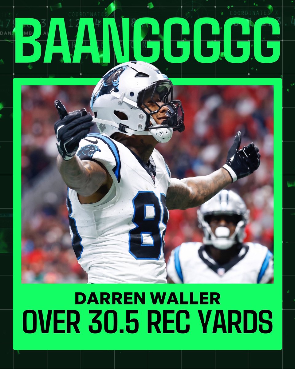 DanGambleAI's tweet photo. 💥 BANNNNNGGG! 💥

After 0 yards at the half, Waller comes up big to cash his line! LFG!

Feels good to get an SNF W.

Who tailed? ❤️ https://t.co/7cNai8pNvC