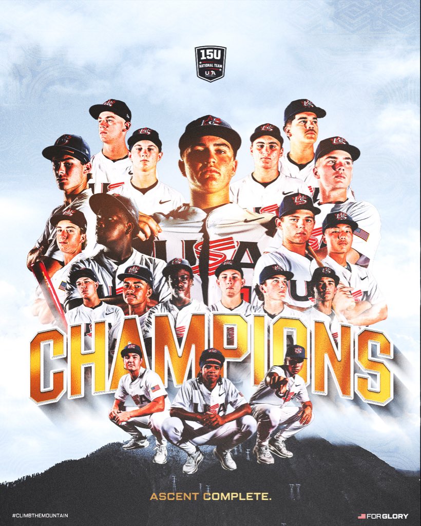 USABaseball15U's tweet photo. World Champions. 🏆

#ForGlory🇺🇸 https://t.co/qvFLydgnIA