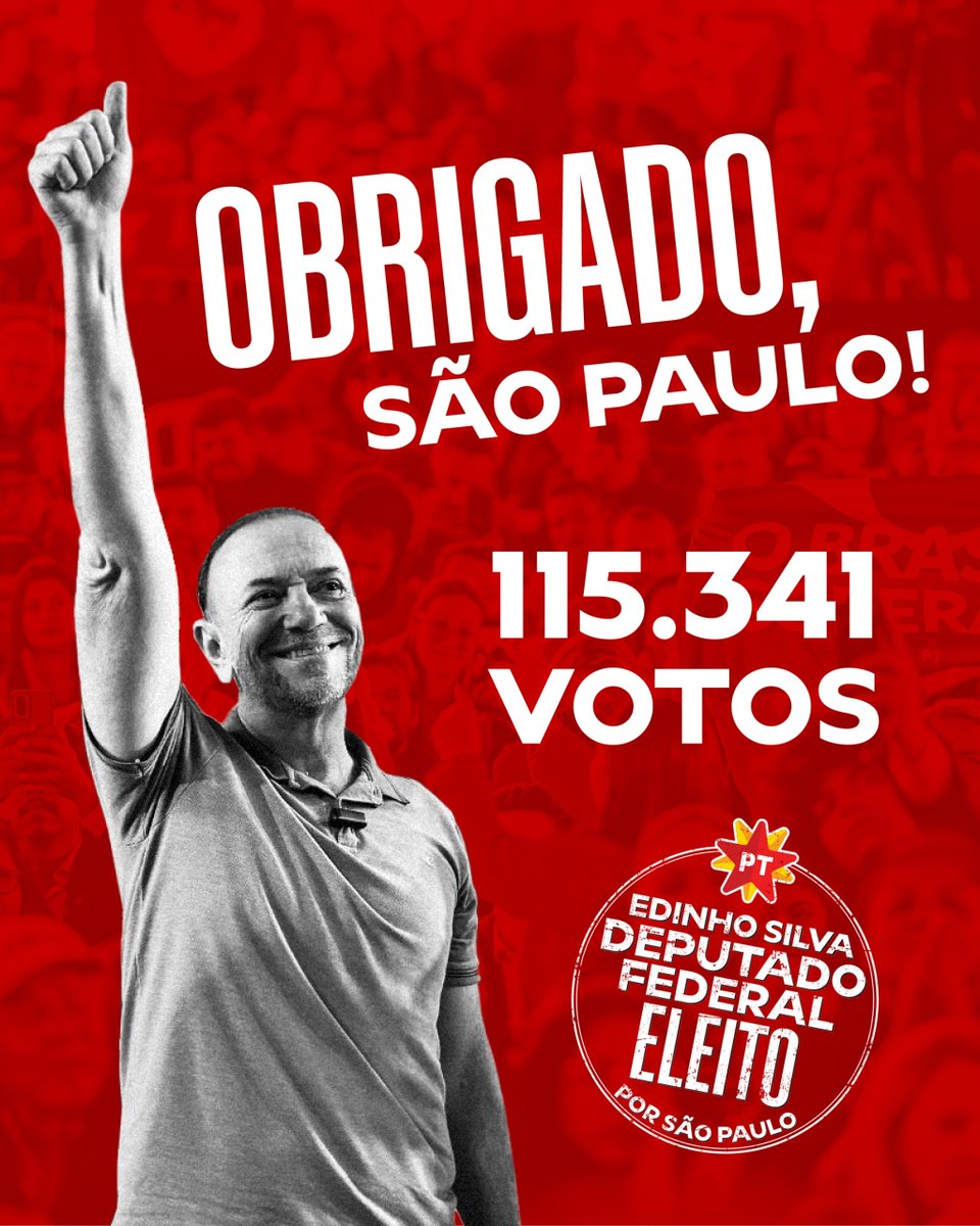 edinhosilva's tweet photo. Essa vitória tem muita gente dentro.

Tem quem abriu a porta para uma conversa, distribuiu material, apresentou nossas propostas e confiou em mim na hora de votar.

Recebo cada um dos 115.341 votos com gratidão e responsabilidade. Vou levar essa confiança para Brasília e trabalhar por mais saúde, educação, oportunidades e direitos.

Obrigado, Araraquara, região e São Paulo. Essa conquista é nossa!