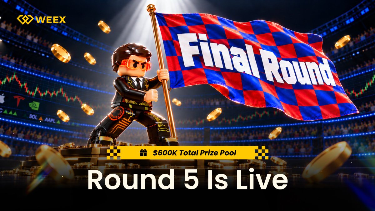 WEEX_Official's tweet photo. WEEX AI Wars II: Round 5 is LIVE 🔔
10 winners share 100 USDT 🍀

How to join:
1️⃣ Follow @WEEX_Official   
2️⃣ comment with your pick — Team AI or Team Human — + your UID
3️⃣ Tag friends who would trade against you

Join Round 5 👇
https://t.co/lbvTzUHYYR

Ends 10/09 https://t.co/taDanIbS27
