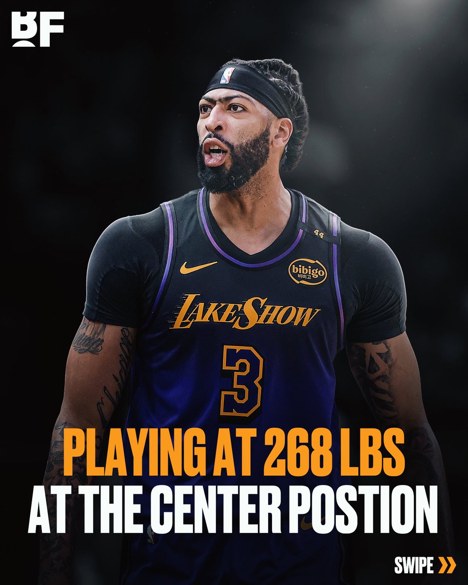 bballforever_'s tweet photo. Anthony Davis has revealed he “felt heavy” playing center during his final season with the Lakers and asked the team to bring in another big man.

Davis said he bulked up from his usual 250–255 pounds to around 265–268 pounds because he knew he’d be battling centers like Nikola Jokić and Joel Embiid.

He tried losing the weight during the season, but said doing so while playing heavy minutes was difficult.

Davis eventually asked the Lakers to add another big so he could move back to power forward.

Just weeks later, Davis was traded to Dallas for Luka Doncic.

Now the Lakers have paid $130M for a specialty center.

You can't write this stuff.