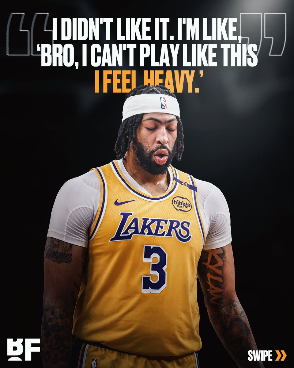 bballforever_'s tweet photo. Anthony Davis has revealed he “felt heavy” playing center during his final season with the Lakers and asked the team to bring in another big man.

Davis said he bulked up from his usual 250–255 pounds to around 265–268 pounds because he knew he’d be battling centers like Nikola Jokić and Joel Embiid.

He tried losing the weight during the season, but said doing so while playing heavy minutes was difficult.

Davis eventually asked the Lakers to add another big so he could move back to power forward.

Just weeks later, Davis was traded to Dallas for Luka Doncic.

Now the Lakers have paid $130M for a specialty center.

You can't write this stuff.