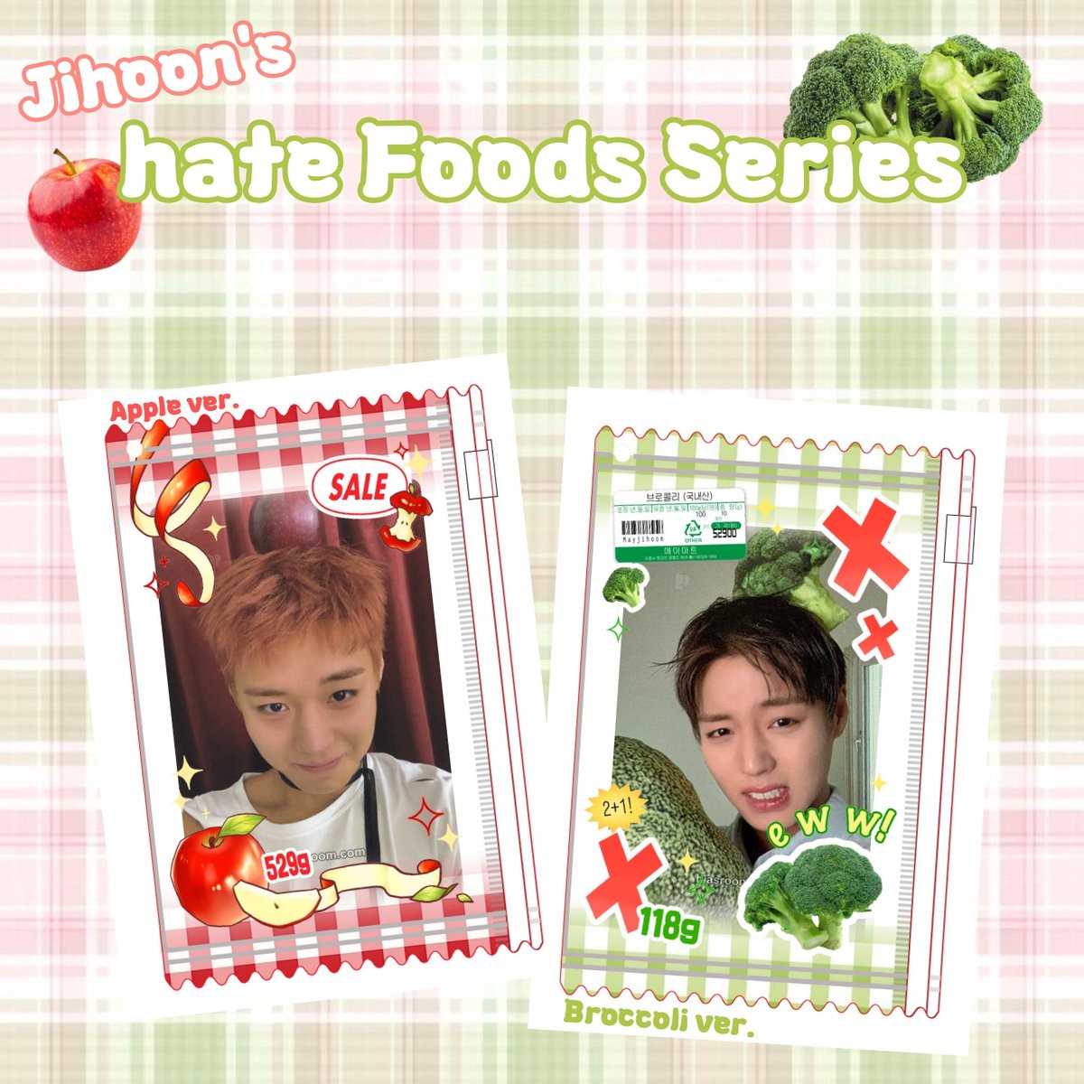 jjeom07's tweet photo. #박지훈 비공굿 포카파우치 수요조사 폼 OPEN!✨️

🍎Jihoon's hate Foods Series🥦

✏️ 기간: 10/5 (12:00) ~ 10/10 (23:59)까지

판매 확정 시 #rt 추첨을 통해 2분께 택 1종 포카파우치를 보내드립니다

수요조사 폼🥦
🔗https://t.co/GzZT8IPcmR https://t.co/i0Oh5vaVBl