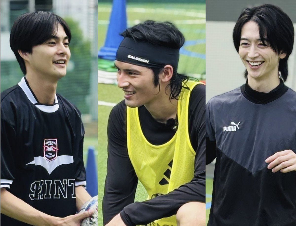 underdogstriker's tweet photo. 映画『アンダードッグ』のサッカー・トレーニング、がんばってます⚽️

先日は、野人・岡野のプレーに挑戦している水上恒司さんはじめ、めちゃ上手な池田匡志さんなどに加えて、結木滉星さんが初めての参加！

猛暑のトレーニングを避けていたので、久々だったんですが���監督を筆頭に、みんな、めちゃくちゃ��テてましたねー(笑)。

休憩タイムは、ほぼ全員、倒れこんでました🤣。

撮影まで残り4ヶ月！みんなで魂込めて、仕上げていきます！

公式noteではトレーニング中の写真をさらに公開しています⭐︎
https://t.co/ZtaBy9Mvl4

#アンダードッグ #水上恒司 #池田匡志 #結木滉星 #サッカー