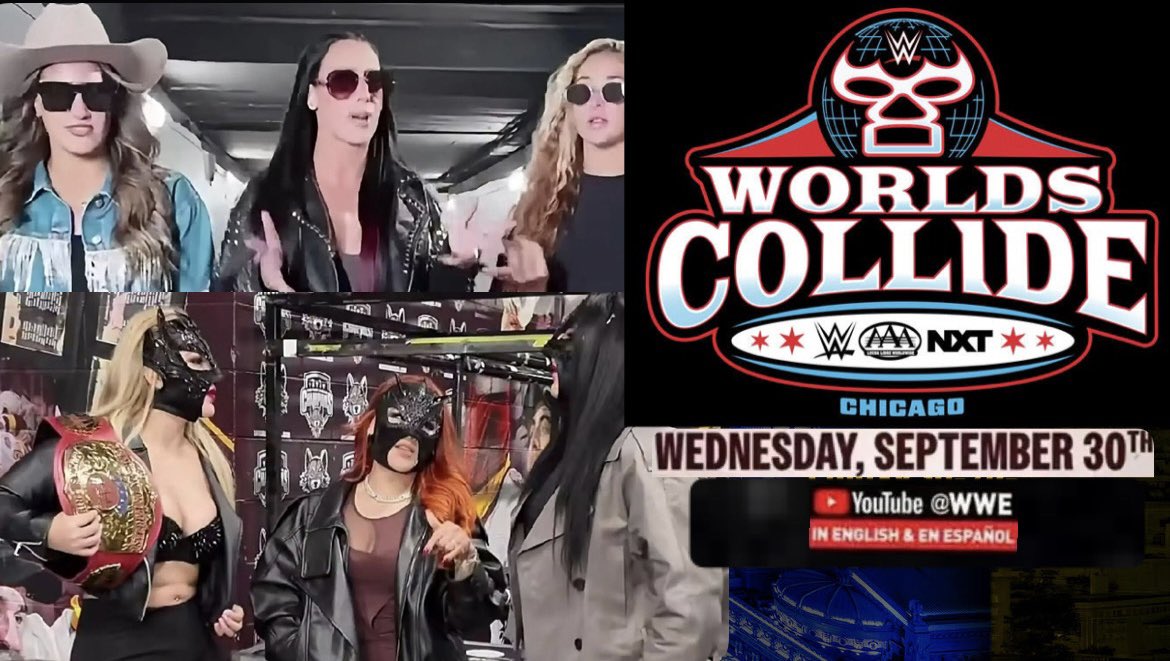 wweworldsc's tweet photo. Fallon Henley &amp; Lainey Reid and Jacy Jayne of Fatal Influence vs. Flammer and La Hiedra and maravilla of Las Tóxicas This is a women's trios match at WWE World's Collide. This match is the true definition of this show. A true WWE faction against a faction from AAA. https://t.co/coetb3CYAw