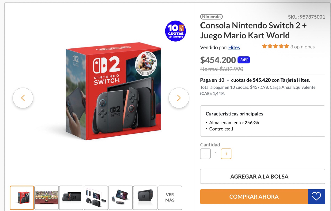 DescuentosRata's tweet photo. #ALERTARATA #CyberRata 🎮 La Switch 2 + Juego Mario Kart World bajó a $454.200 con todo medio de pago en Hites.

Link directo 🔗 https://t.co/HrBqUnle7j https://t.co/fH13zBgDte