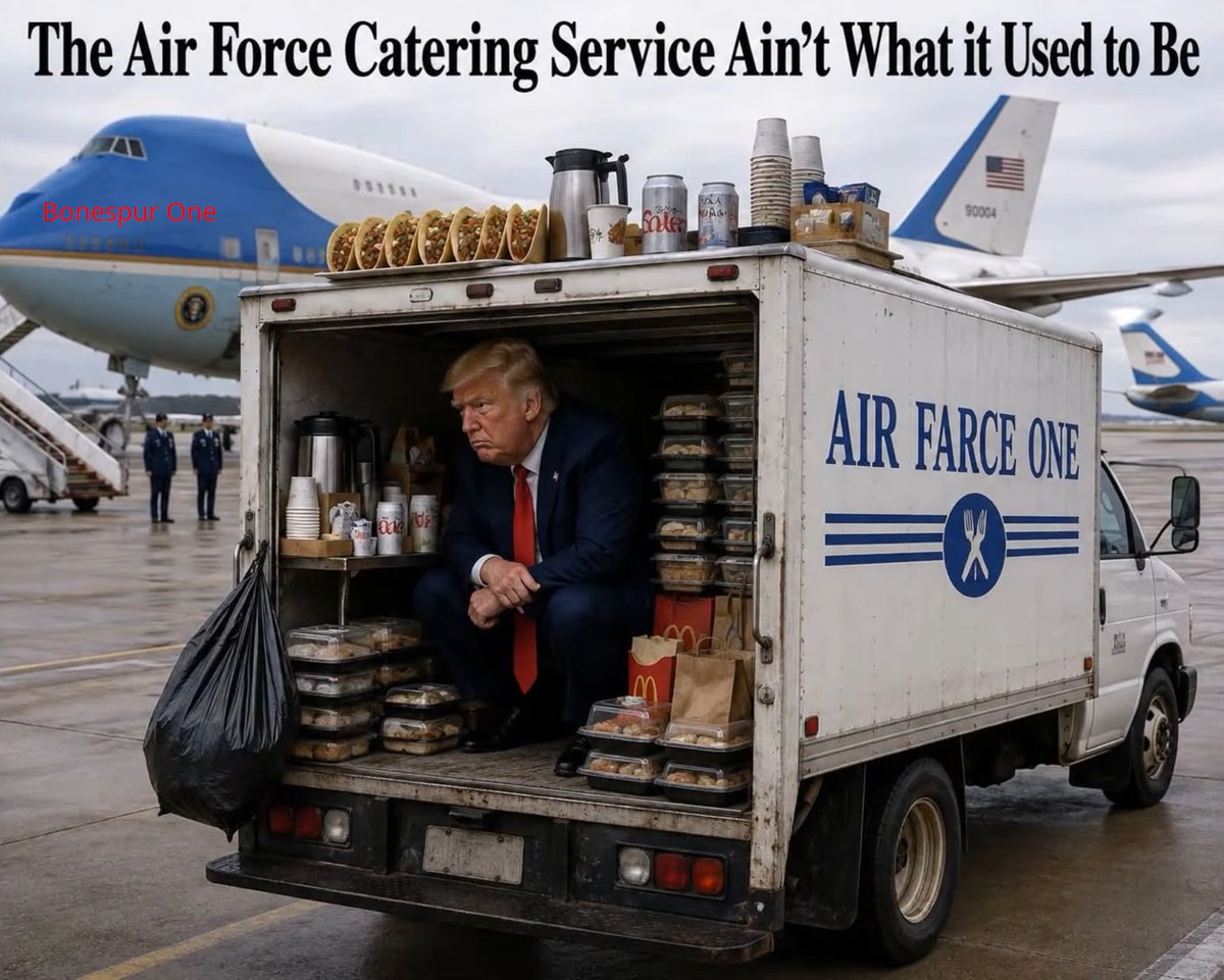 WillSutton61357's tweet photo. @Liamt6aj and I bet you he ate all the food before reaching the new Air Force 1 https://t.co/i0cAdT6pcy