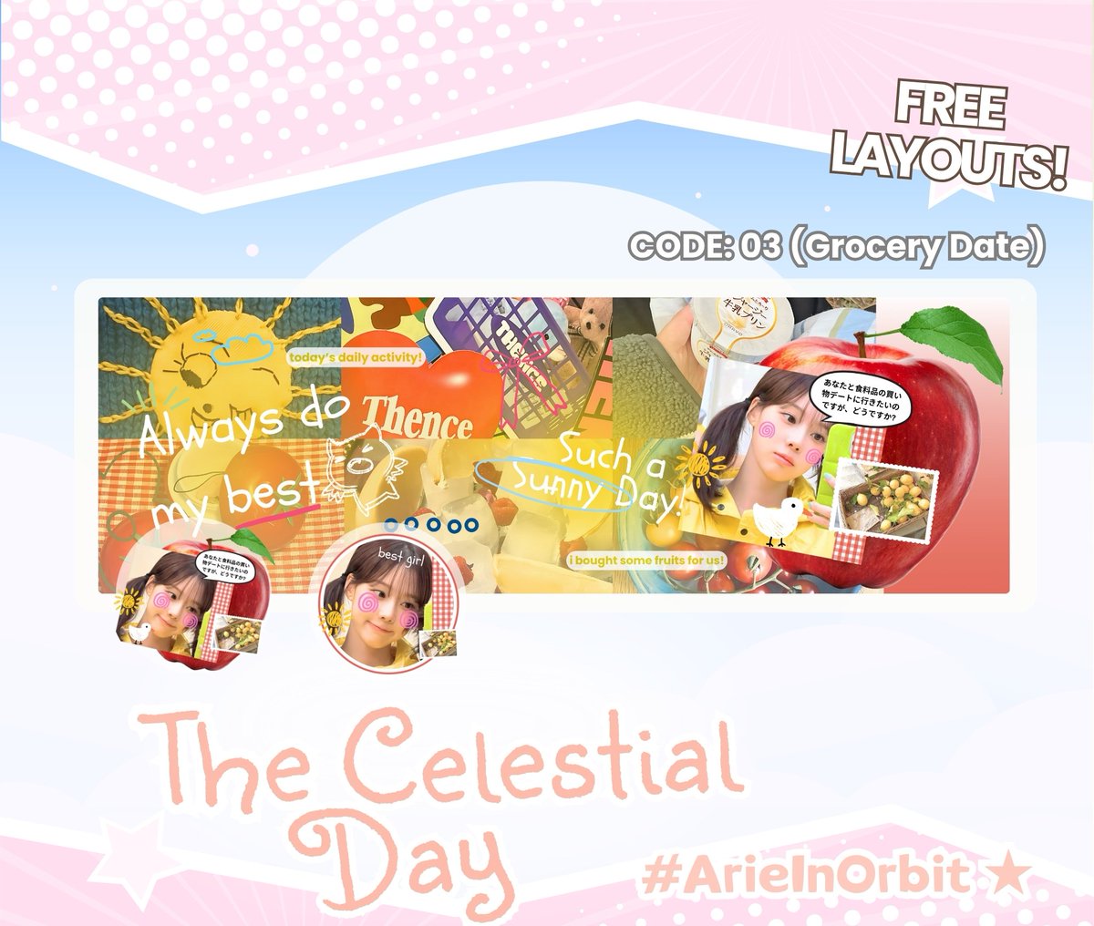 tsuzuumee's tweet photo. any reposts are so appreciated! 🛸

Due to @peanyair's birthday, there's 3 FREE LAYOUT BY REQUEST from Chare's catalog :3 untuk ketentuan dan persyaratan dari pesta imut ini dipersilahkan untuk membaca postingan selanjutnya . . . 🚦

🗓️ NOW - 7 OCT (10 AM)

#zonauang https://t.co/Vkx0K5MCJG