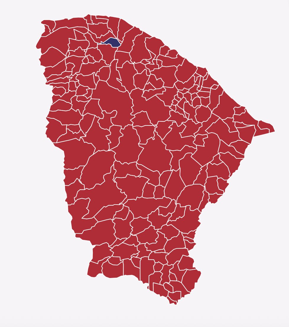 eolorr's tweet photo. Lula venceu Flávio Bolsonaro em praticamente todas as cidades do Ceará, com exceção APENAS de Morrinhos. https://t.co/mSxjeqfUO5