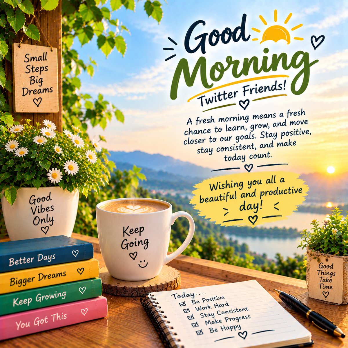 olivia_nora1's tweet photo. Good morning, Twitter friends! ☀️✨

New day, fresh energy, and new opportunities. Stay positive, stay consistent, and keep working toward your goals.💚

Wishing you all a beautiful and productive day! 🤝

#GoodMorning #TwitterFriends #StayPositive #KeepGrowing https://t.co/sncRMAn2mP