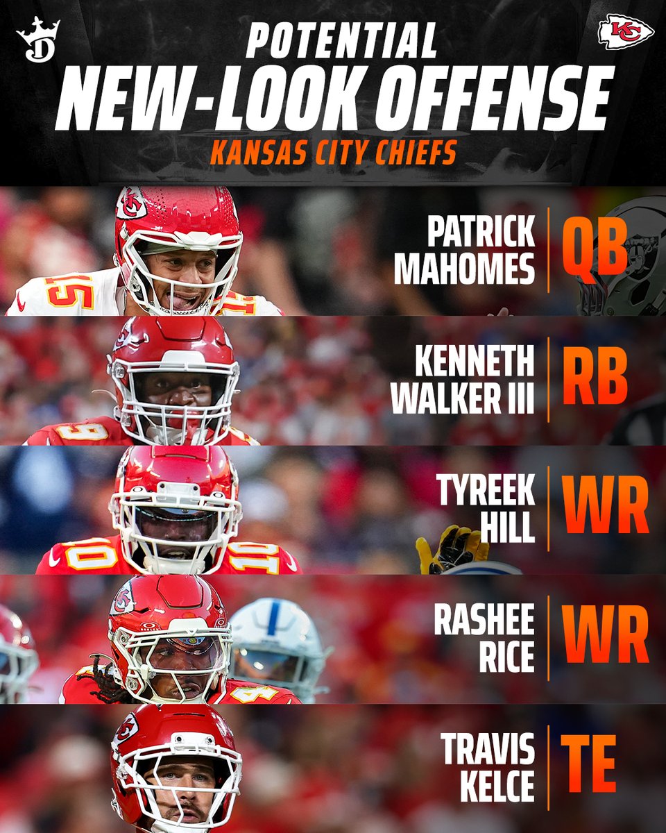 DraftKings's tweet photo. Imagine how dominant the Chiefs offense would be with Tyreek Hill back in the mix 👀 https://t.co/Wbvf9n56kZ