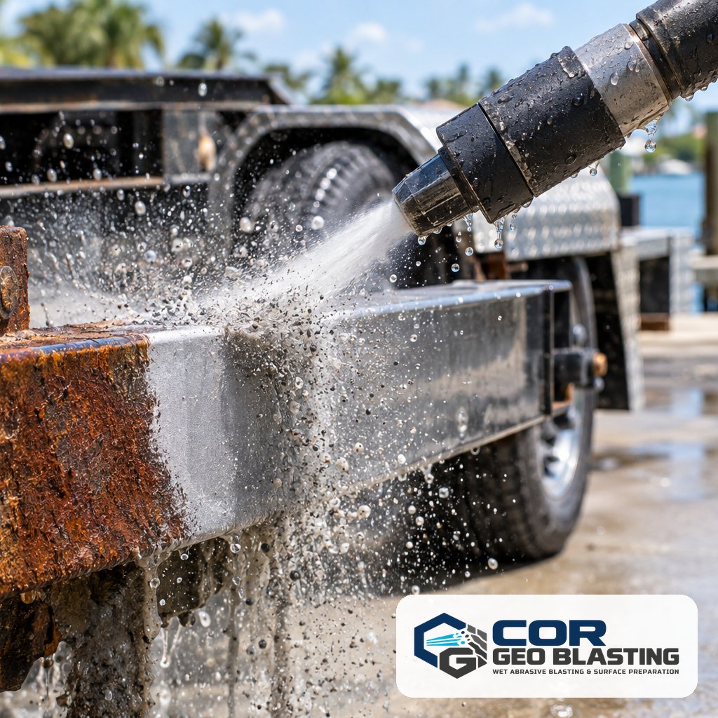 CORGeoBlasting's tweet photo. COR Geo Blasting is open in Fort Myers. Dustless wet abrasive blasting for cars, boats, trailers, pavers, concrete &amp; metal. No dust cloud, just clean surfaces. Free quotes: 239.406.2574 | info@corgeoblasting.com #SWFL #FortMyers https://t.co/iUTCTmQLqa