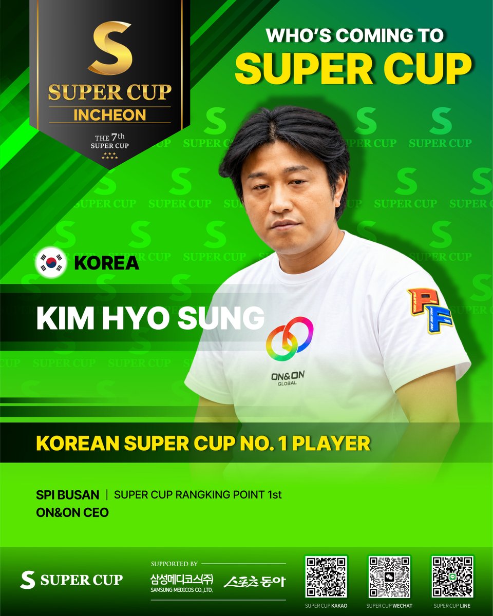Supercup_world's tweet photo. 🔥 D-3 | WHO’S COMING TO SUPER CUP?

SUPER CUPを彩る、新たなラインナップを公開。👀

🇰🇷 TINA — TEAM ISABELLE
🇰🇷 YURISA — SUPER CUP CHARITY CHAMPION
🇰🇷 KIM SANG HO — KOREAN SUPER CUP NO.1 PLAYER
🇰🇷 KIM HYO SUNG — KOREAN SUPER CUP NO.1 PLAYER

チャンピオンからランキングNo.1プレイヤーまで。
それぞれの舞台で実力を証明してきたプレイヤーたちが、SUPER CUP INCHEONに集結します。

WHO WILL OWN THE TABLE? 🏆

開幕まで、あと3日。
仁川で繰り広げられる熱戦を、その目で確かめてください。

📍 PARADISE CITY
📅 OCT 8–18, 2026

#SUPERCUP #SUPERCUPINCHEON #WHOSCOMING #ポーカー #ポーカートーナメント #仁川
