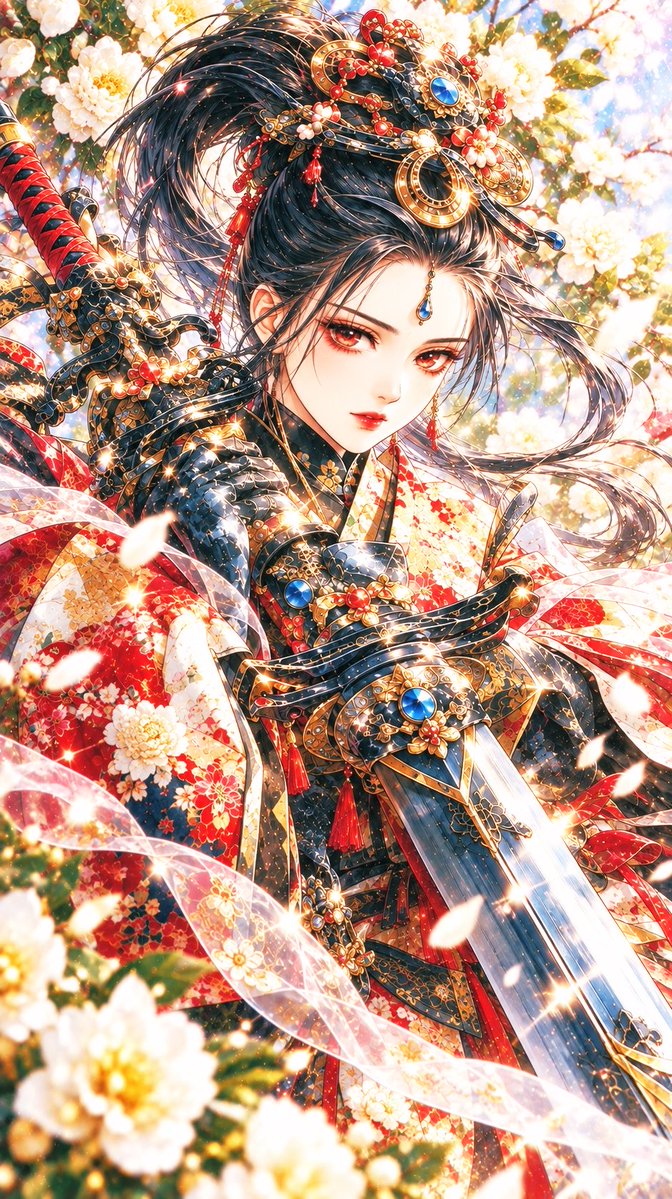 Riri000567's tweet photo. #AIart #AnimeArt #SamuraiGirl #JapaneseWarrior #KimonoArt #OrientalFantasy #CherryBlossom #DigitalArtㅤ https://t.co/CnWK73iy7C