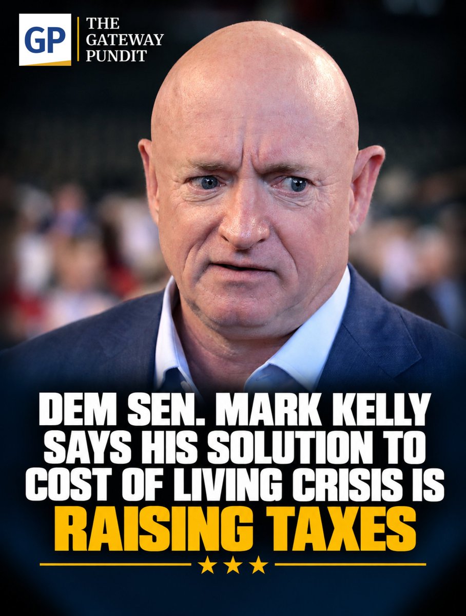 gatewaypundit's tweet photo. Democratic Sen. Mark Kelly said Sunday that Democrats plan to lower costs for Americans in part by raising taxes on people earning more than $1 million a year.

Appearing on CBS’s Face the Nation, the Arizona senator was pressed by host Margaret Brennan to explain his party’s plan for tackling the cost of living.

Read the rest of the story, link in the comments.