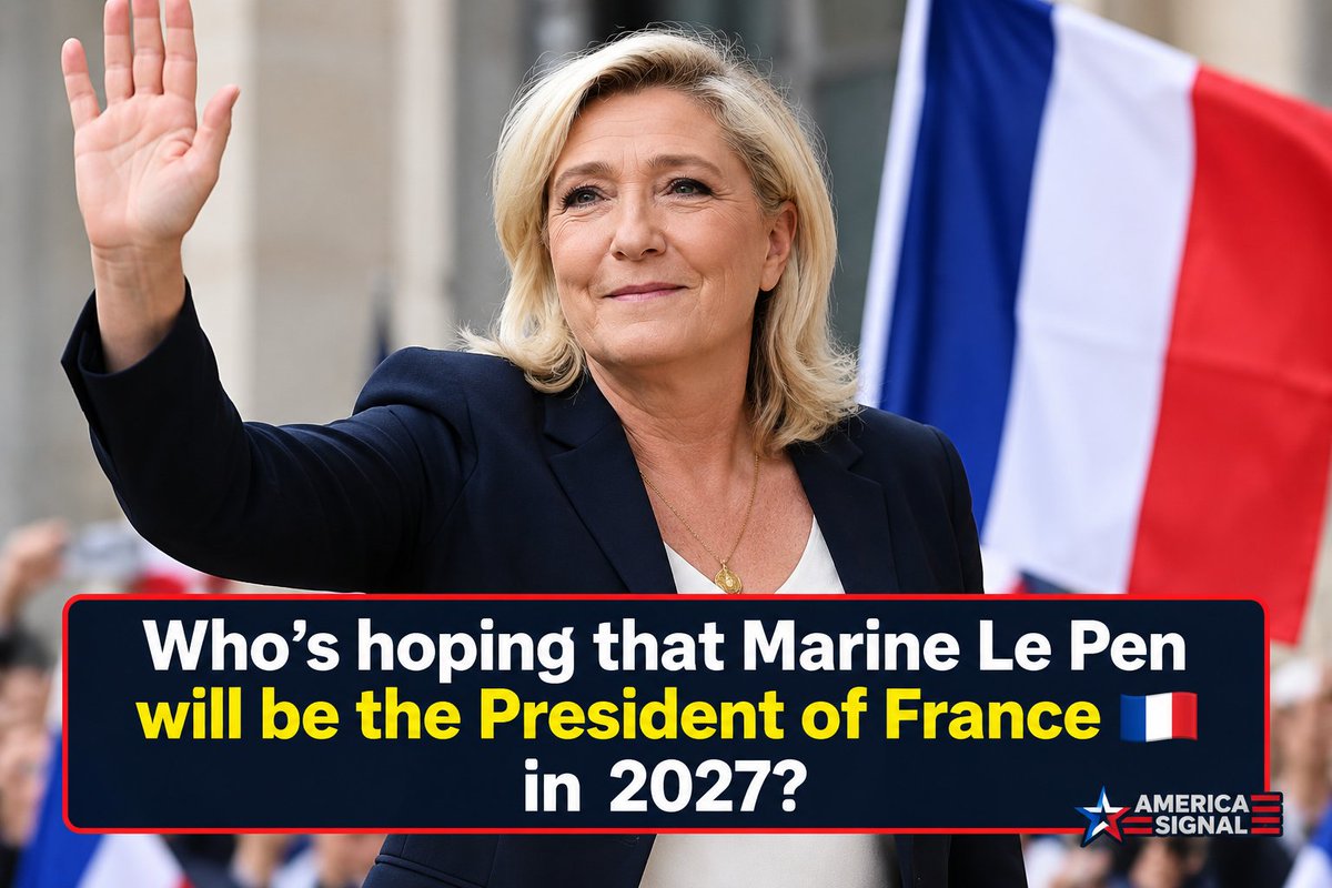 Natute123's tweet photo. 🇫🇷 France’s 2027 Presidential Race
Could Marine Le Pen finally become France’s next president? 👀
Would you support her in 2027?
A) Yes 🇫🇷
B) No ❌ https://t.co/5wxBCdwyxa