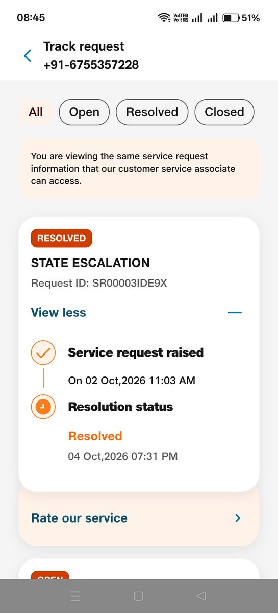 saratsiva's tweet photo. @JioCare
Airfiber ID: 6755357228.
9th day without any help. 7th day with service request cancelled by jio. 0 help from appellate /escalation.0 help from Jio team on x chat or posts. State escalation SLA breached and then they closed yday without contacting me or resolving it https://t.co/ZCfZKrs5LG
