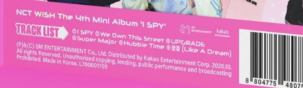 tokunotaku's tweet photo. I SPY 트랙리스트 #NCTWISH

01 I SPY
02 We Own This Street
03 UPGRADE 
04 Super Major
05 Hubble Time
06 꿈결 (Like A Dream) https://t.co/iuri5S3CpO
