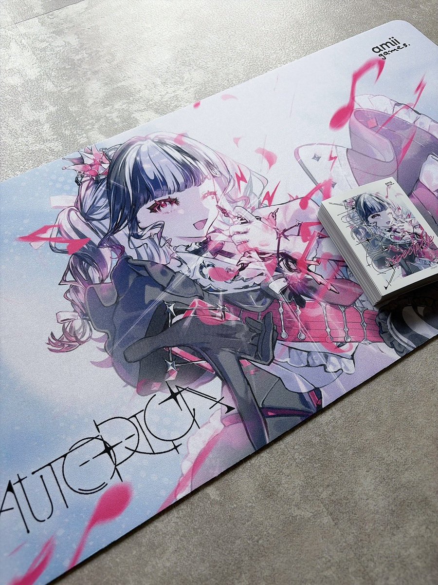 amii_tcg's tweet photo. ⋱ ℕ𝕖𝕨 𝕊𝕦𝕡𝕡𝕝𝕪 [3/4]🌙 ⋰

『autorica:SPECTACLE』発売記念！@amii_tcg & @games_amii をフォロー&この投稿をRPで2名様に画像のスリーブ&プレマセットをプレゼント🎁💫

⸝⸝ ⸝⸝ ⸝⸝ ⸝⸝ ⸝⸝ ⸝⸝ ⸝⸝⸝⸝ ⸝⸝ ⸝⸝ ⸝⸝ ⸝⸝ ⸝⸝ ⸝⸝

amii.発のボードゲームプロジェクト『amii games.』
ゲームマーケット2026秋で先行リリースする最新作拡張版「autorica:SPECTACLE」のコラボサプライが新登場💭

スリーブ
『Marble』
64枚入り, レギュラーサイズ

ハーフプレイマット
『Marble』
600×300mm, ラバー製

Illustrator：名称■■■

——————————

コラボスリーブ&プレイマット
発売スケジュール

♦︎ 先行発売 ♦︎

ゲームマーケット2026 秋
日程：10/17,18
会場：幕張メッセ
ブース：エリア46 amii project.
ゲムマ特価：1,200円

---

♦︎ 通常発売 ♦︎
10/31(土) 10:00-
価格：1,320円
公式通販中心に、全国のお取り扱い店舗様でも発売スタート！