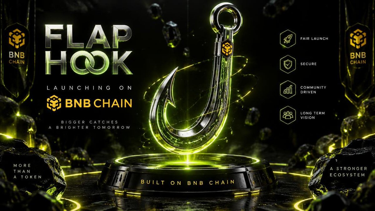 Flap_Hook's tweet photo. Hello, World. 🪝⚡

Introducing Flap Hook — The 1st Programmable Hook Launchpad on @BNBCHAIN.

Tokenomics are no longer static. With on-chain transfer hooks, builders and degens can now deploy tokens with customized on-chain trading mechanics in just one click.

Every transfer is hooked.
Every trade catches the real momentum.
🟢 Launch your token today:
🌐 https://t.co/66iKb8sw1f

Drop a 🪝 below if you're ready for the Hook Season on BSC. RT & spread the word! 👇
#BNB #BSC #FlapHook #Crypto #Launchpad