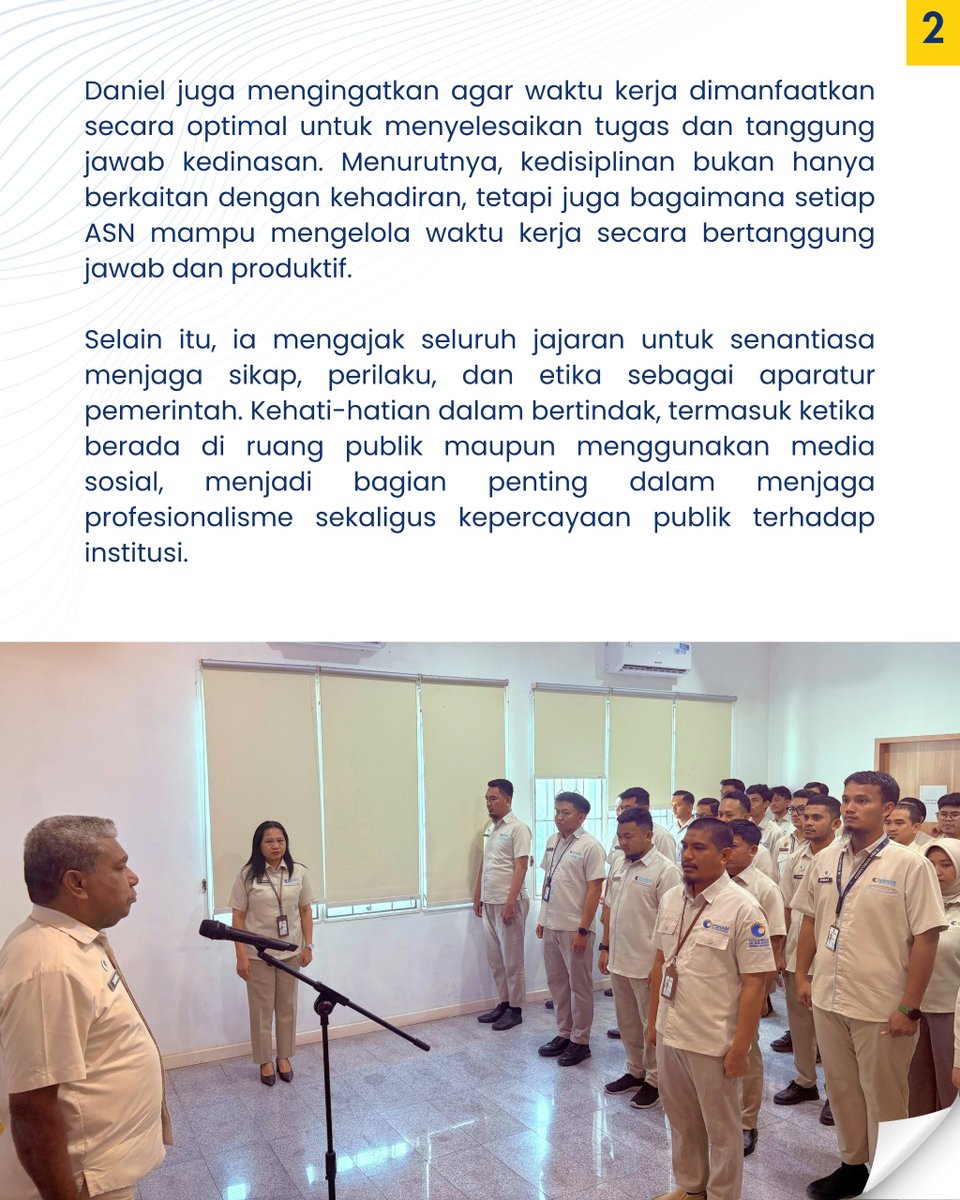kemenhamsulsel's tweet photo. Kerja Tuntas, Waktu Berkualitas; Kakanwil Kemenham Sulsel Ingatkan Disiplin ASN

#ASNBerAKHLAK 
#KemenhamSulsel 
#integritas https://t.co/kcz92BdVdq