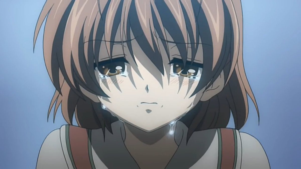HowsJackJo's tweet photo. Dios, la forma en la que está cosa te deja al borde de llorar no es normal.

Ver a Nagisa, la que siempre intentaba ser positiva y animaba al prota tan deprimida me rompe el corazón. https://t.co/0rK8dRHELe