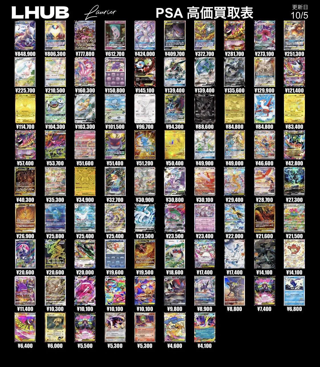 PSA10 AR CHR まとめ売り　ホエルオー他被り無し LHUB広島(ルーブ) on X: 