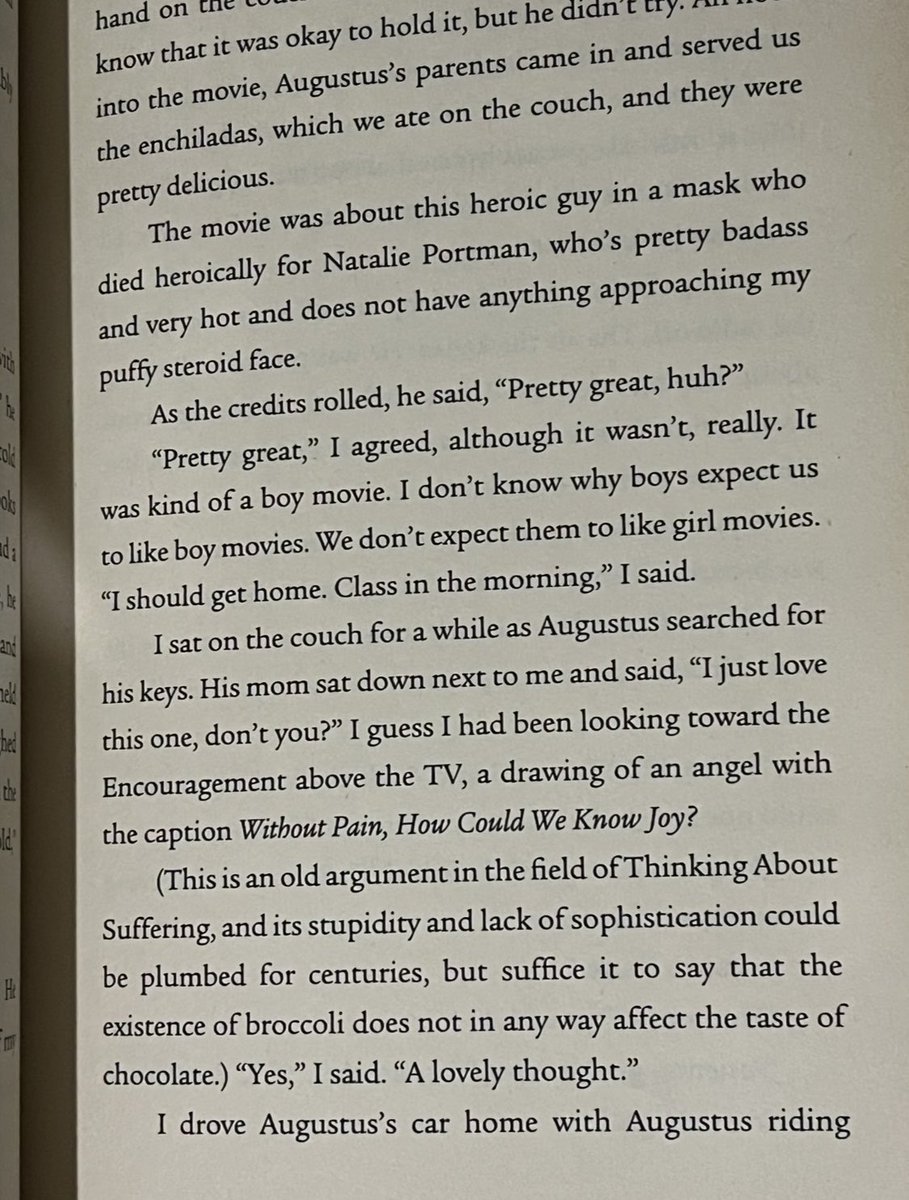 lastpetalf4lls's tweet photo. not hazel being so completely herself even when she’s quietly questioning everything (she’s so me). starting my monday with this book ((again)) bc i like being emotionally #attached to fictional ppl https://t.co/xwdX6icCkk