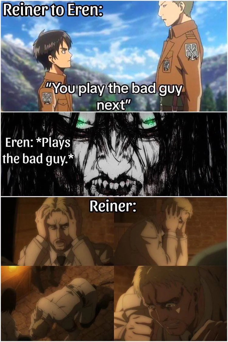 Anime_Unseen's tweet photo. It’s all Reiner fault 😭 https://t.co/Ujj7FvnAq1
