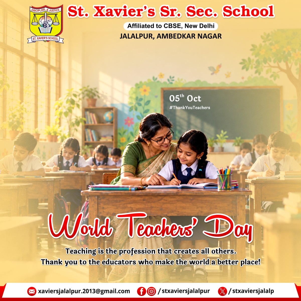 stxaviersjalalp's tweet photo. Teachers do more than teach lessons—they inspire dreams, build confidence, and empower the future.
#InspireToDream #EmpowerStudents #TeacherInfluence #DreamBig #BuildingConfidence #FutureReady #EducationInspiration #YoungMinds #TeachersMatter #LearnGrowAchieve https://t.co/EWn944kyCx