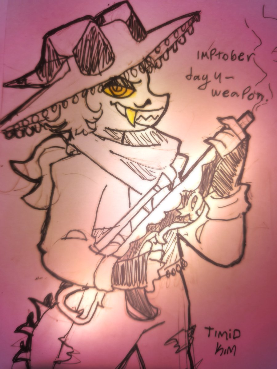 TimidKiim's tweet photo. Well
..I tried 

Imptober day 4 - weapon 

#HelluvaBoss‌ #imptober #striker https://t.co/kcxIwb7YGX