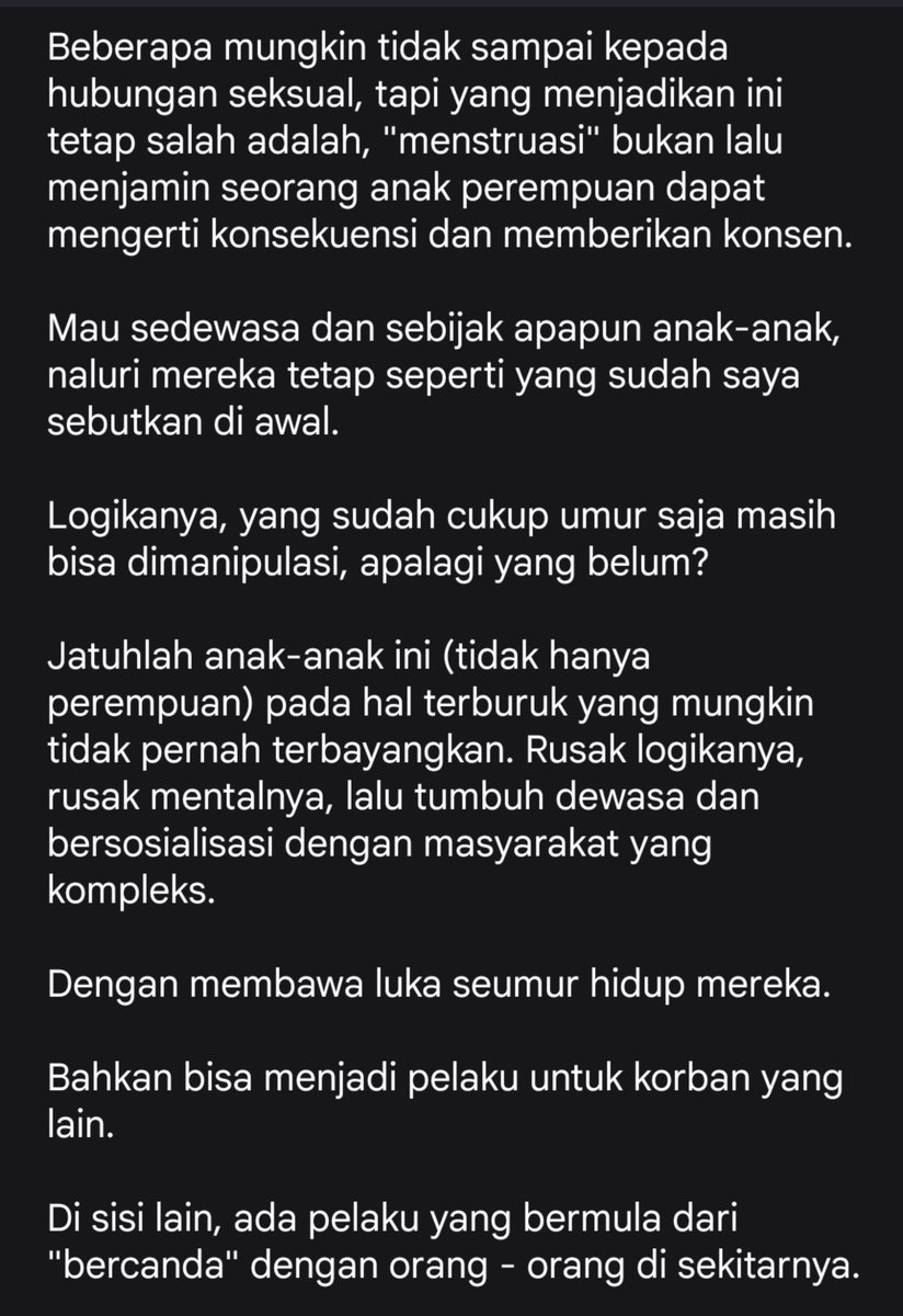 hanaaranya_'s tweet photo. Maaf kalau panjang.

Tapi semoga kalian ngerti kalau pendapat kalian bisa jadi melukai hati jutaan korban di luar sana yang harus hidup dengan trauma seumur hidupnya :) https://t.co/i2ljg229xq