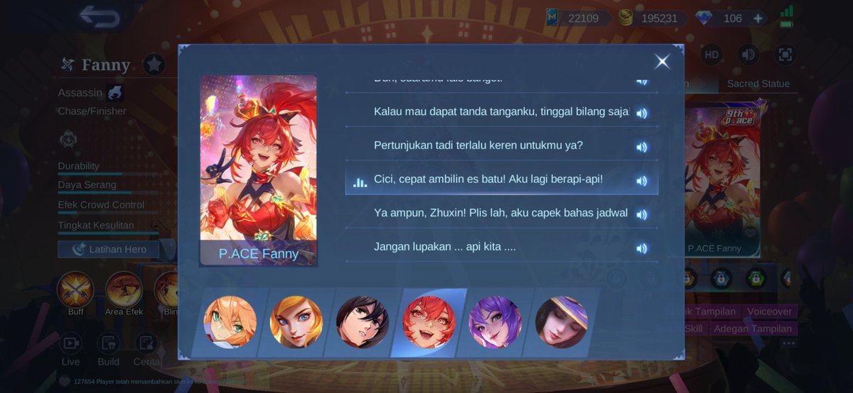 Narinhope's tweet photo. @izurei_ @mlbbfess aku pake voice bhs Inggris kak Cici jdi SiSi, tpi itu zhuxin nya bner dia nyebutnya Chu sin
oh, apa karena pake suara bhs Inggris ya jdinya SiSi wkwk https://t.co/td9mfbCyLV