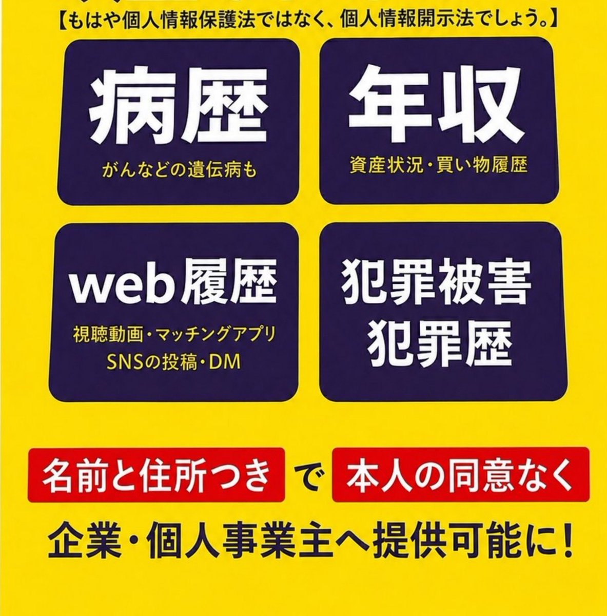 nktyshd's tweet photo. @YahooNewsTopics 要するに高市政権は、このような個人情報提供を義務化するつもりです。

許せますか？ https://t.co/70FgAPb3TE